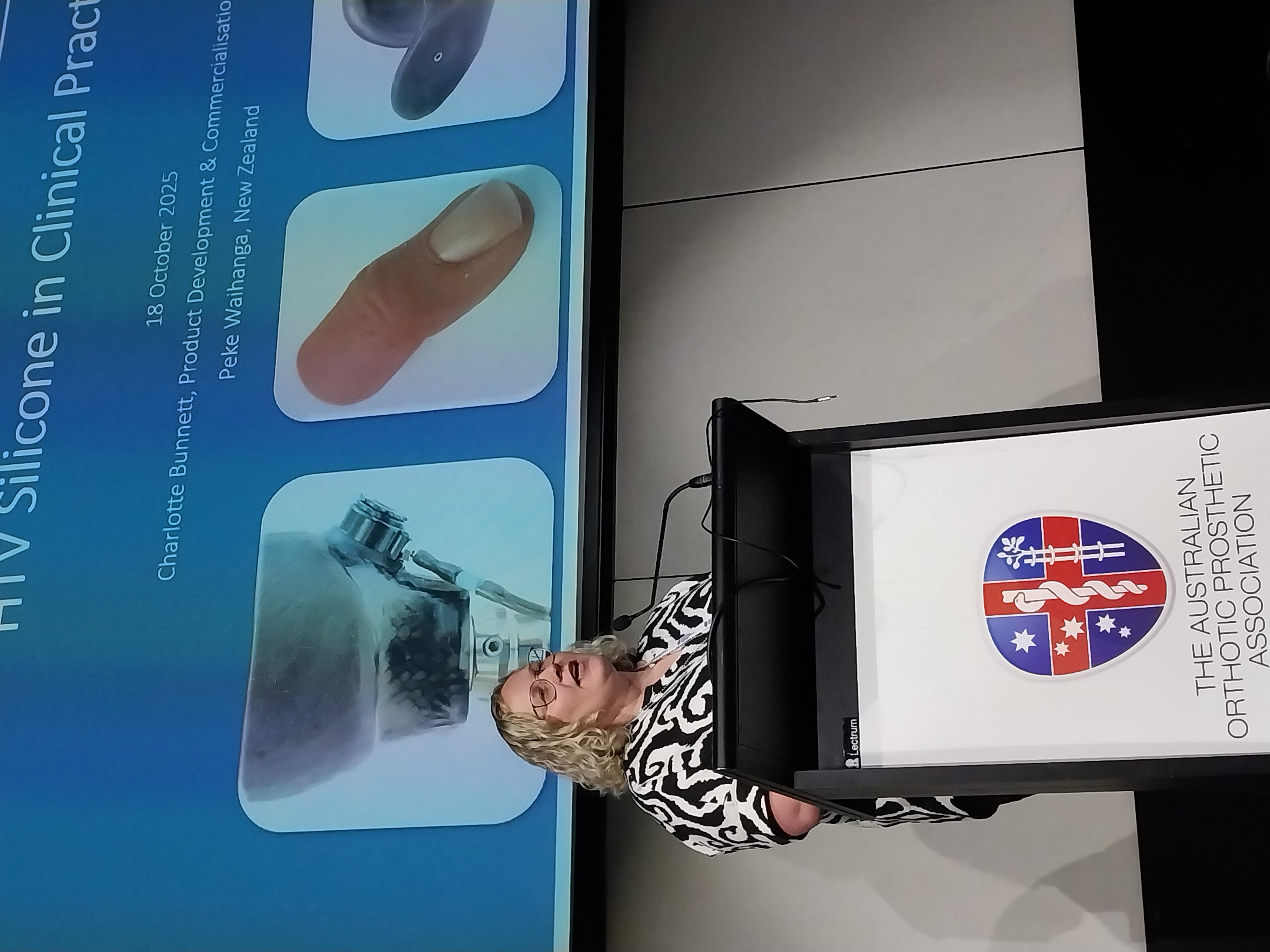 Charlotte Bunnett, Product Development and Commercialisation Lead at Peke Waihanga, presenting at AOPA